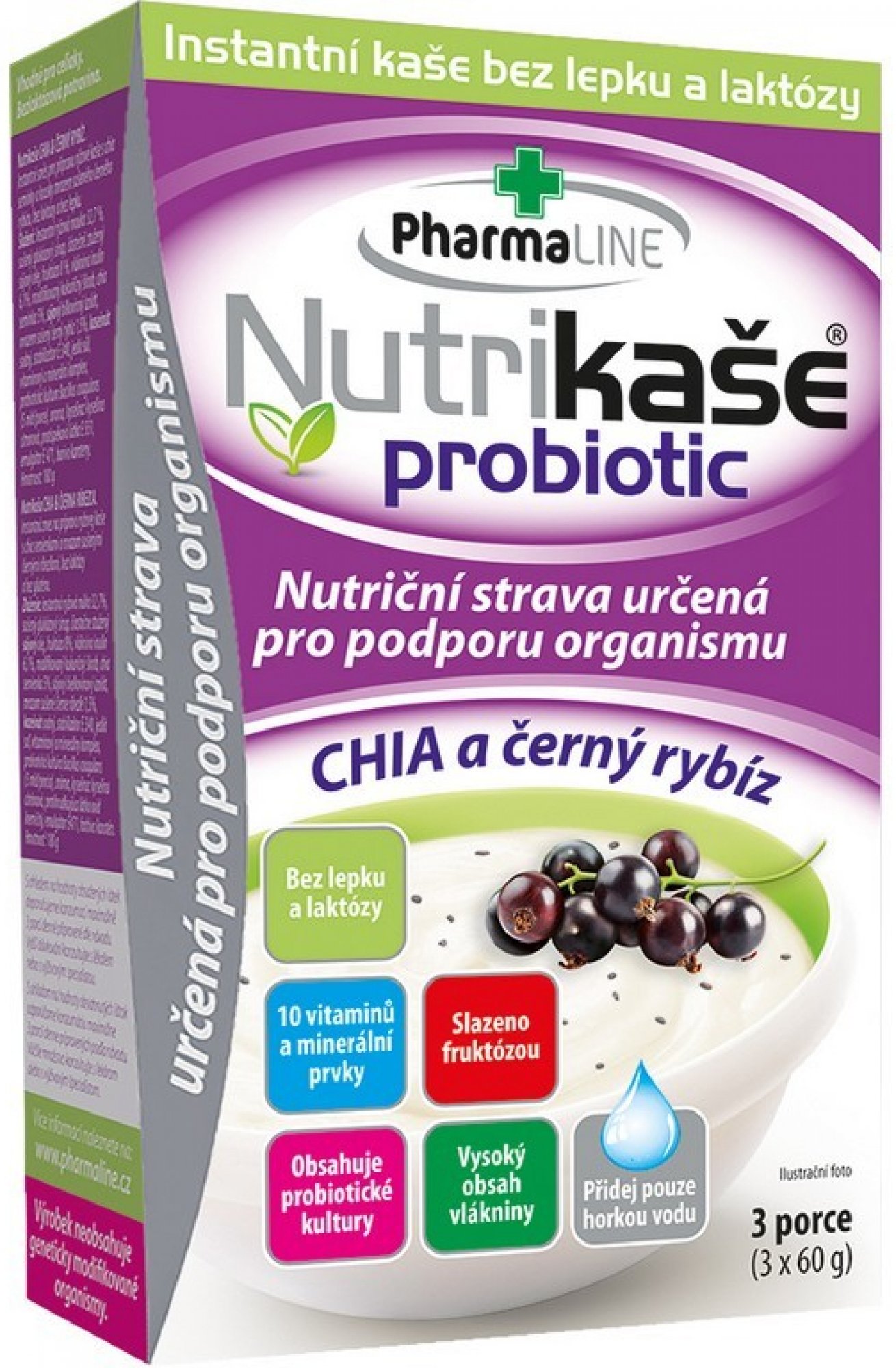 Mogador Natural Probiotic Nutrikaše Chia a černý rybíz 180 g