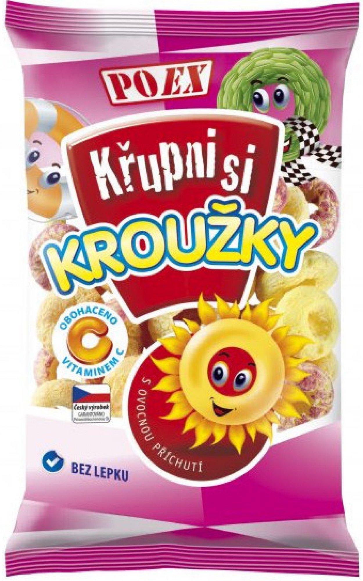 POEX Křupni si kroužky ovocné bez lepku 90 g