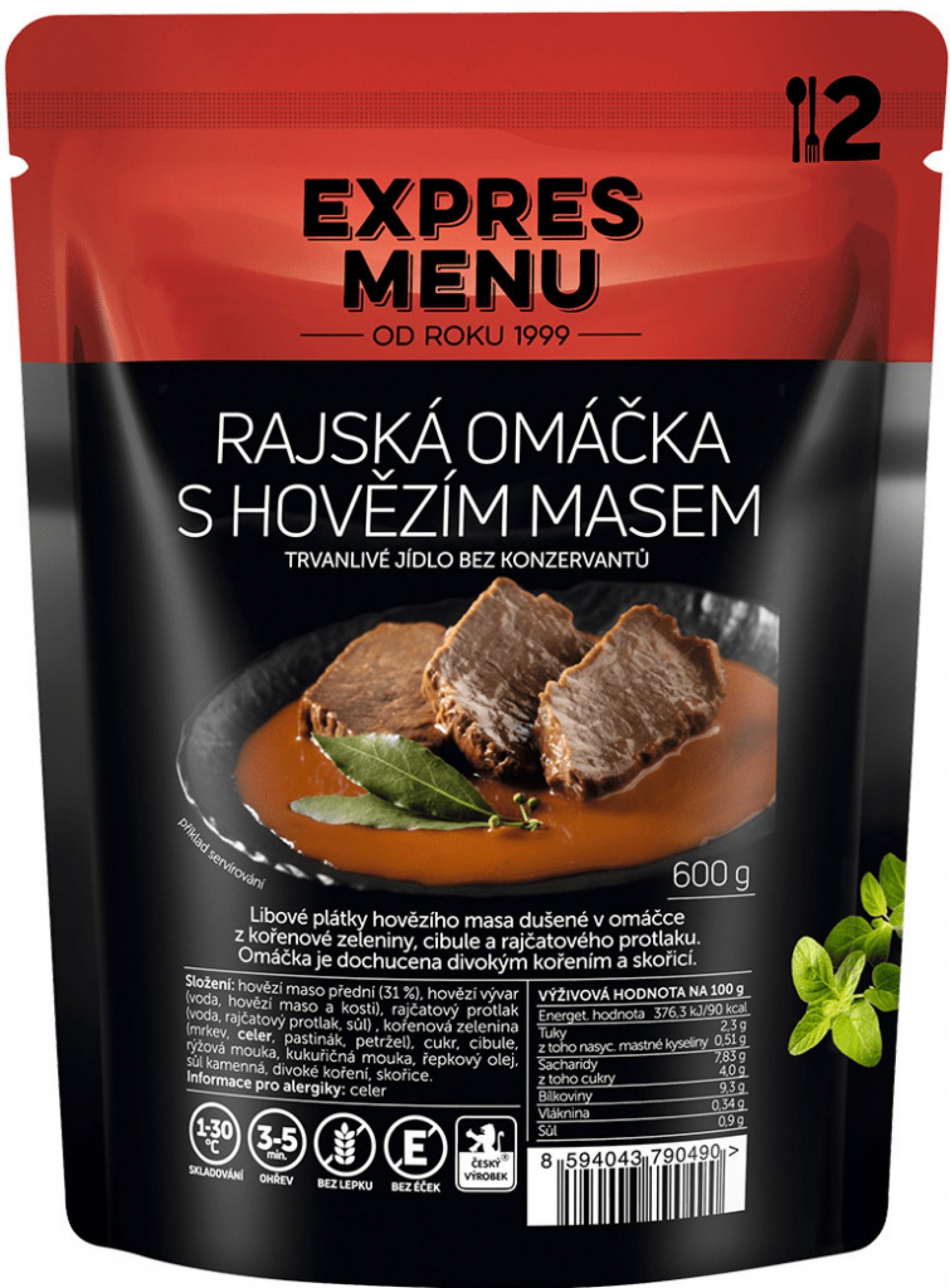 Expres Menu Rajská s hovězím masem 600 g