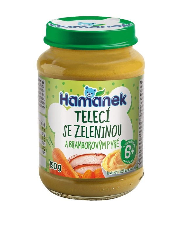 Hamánek Telecí se zeleninou a bramborovým pyré 190 g