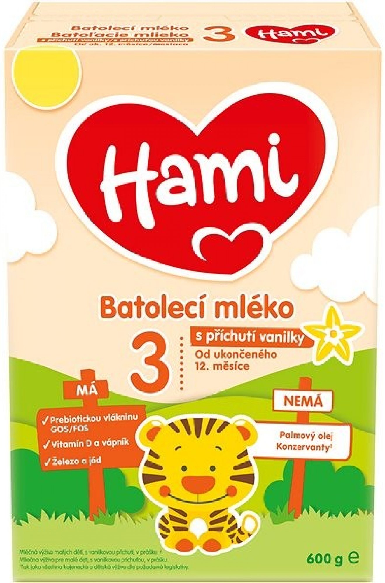 Hami 3 s příchutí vanilky 600 g