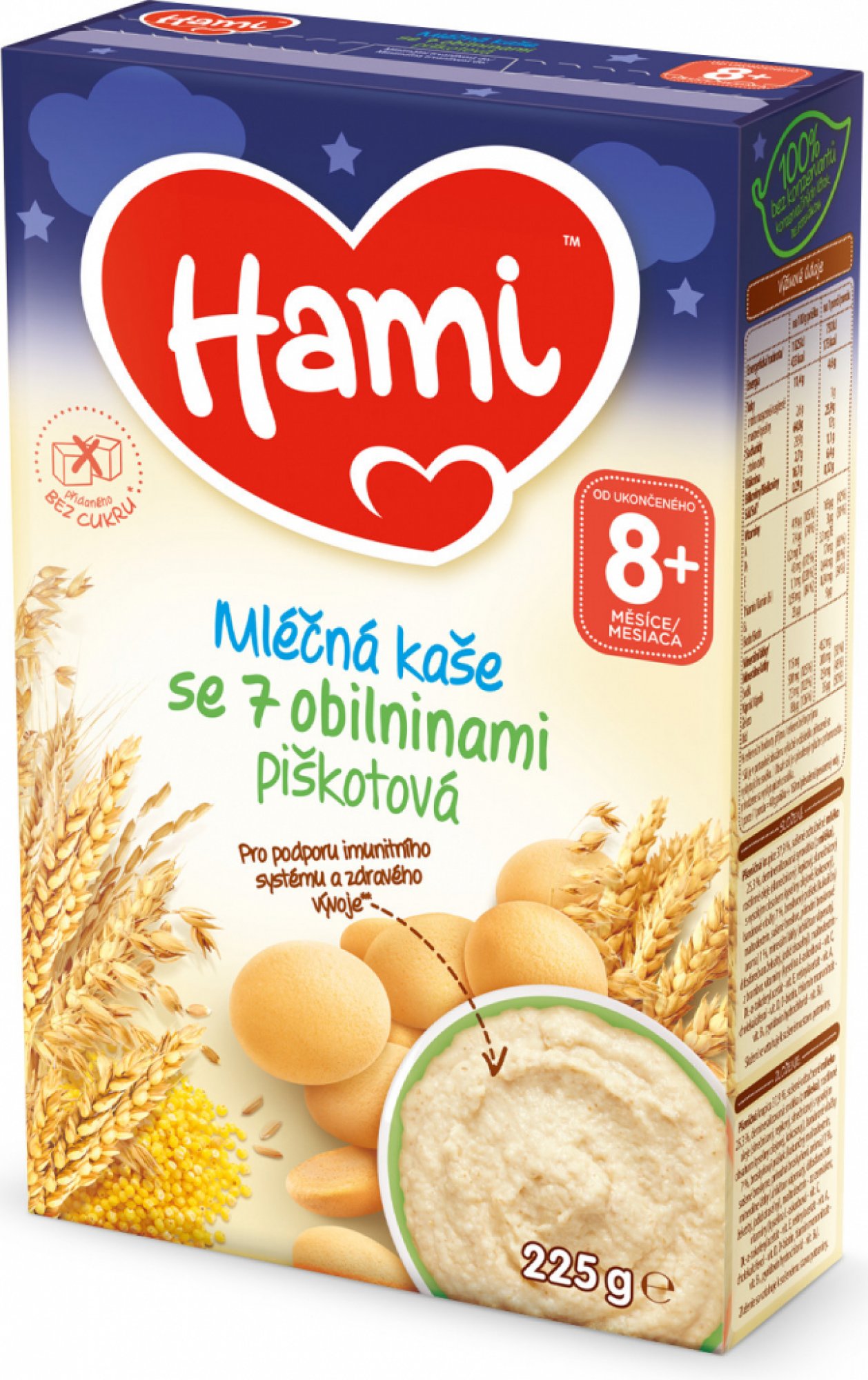 Hami ml. kaše se 7 obilninami piškotová DN 225g 8M