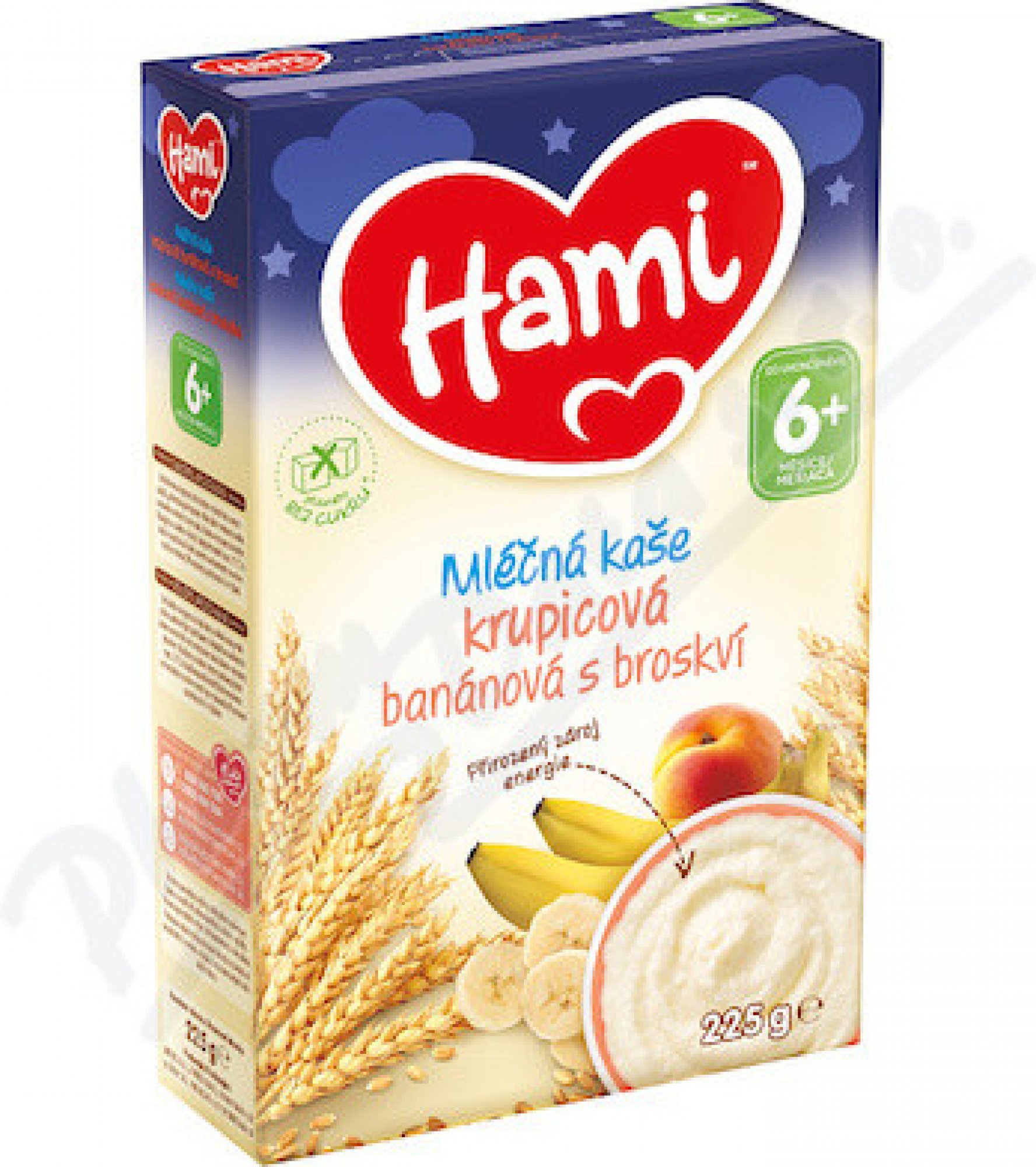 Hami ml.kaše krupicová banán s broskví DN 225g 6M