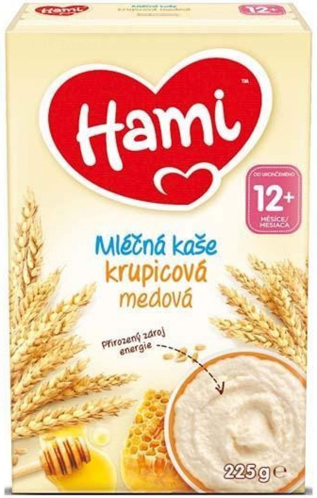 Hami ml.kaše krupicová medová 225g 12M