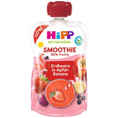 HiPP BIO Smoothie Jablko Banán Červené ovoce 120 ml