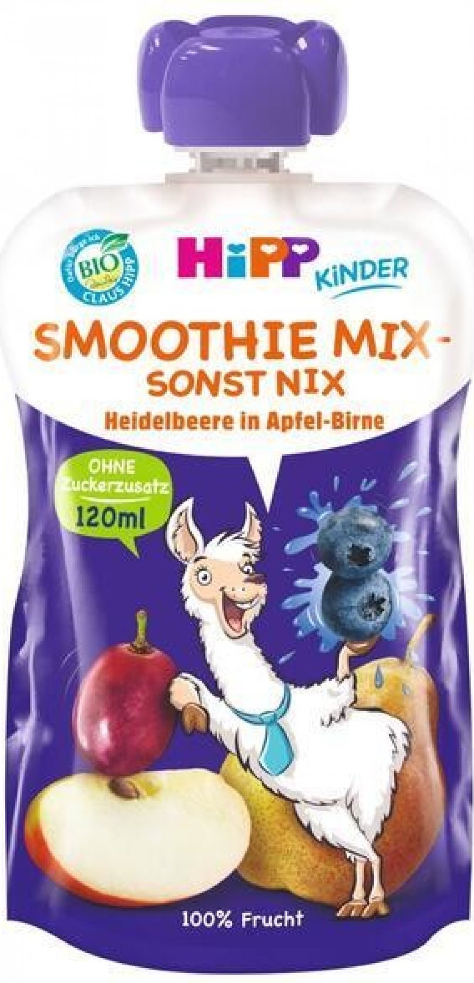 HiPP BIO Smoothie Jablko Hruška Borůvky 120 ml