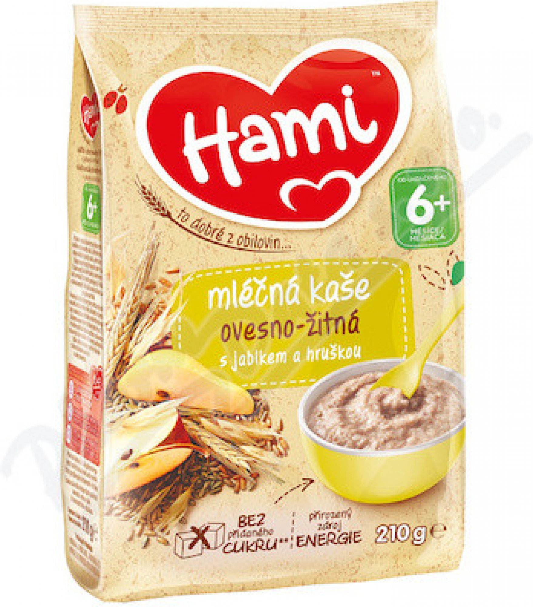 Hami ml.kaše ovesno-žitná s jablkem a hruškou 210g