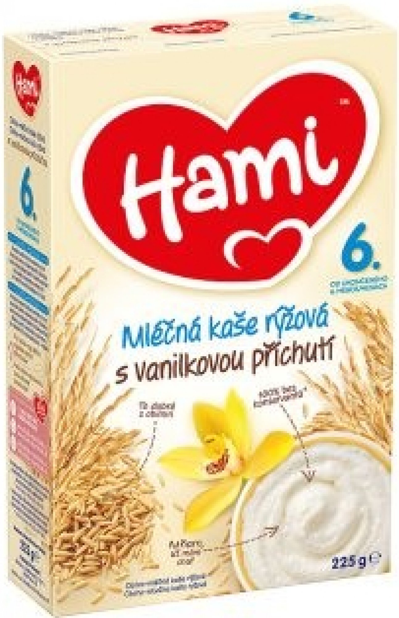 Hami ml.kaše rýžová s vanilkovou příchutí 225g 6M