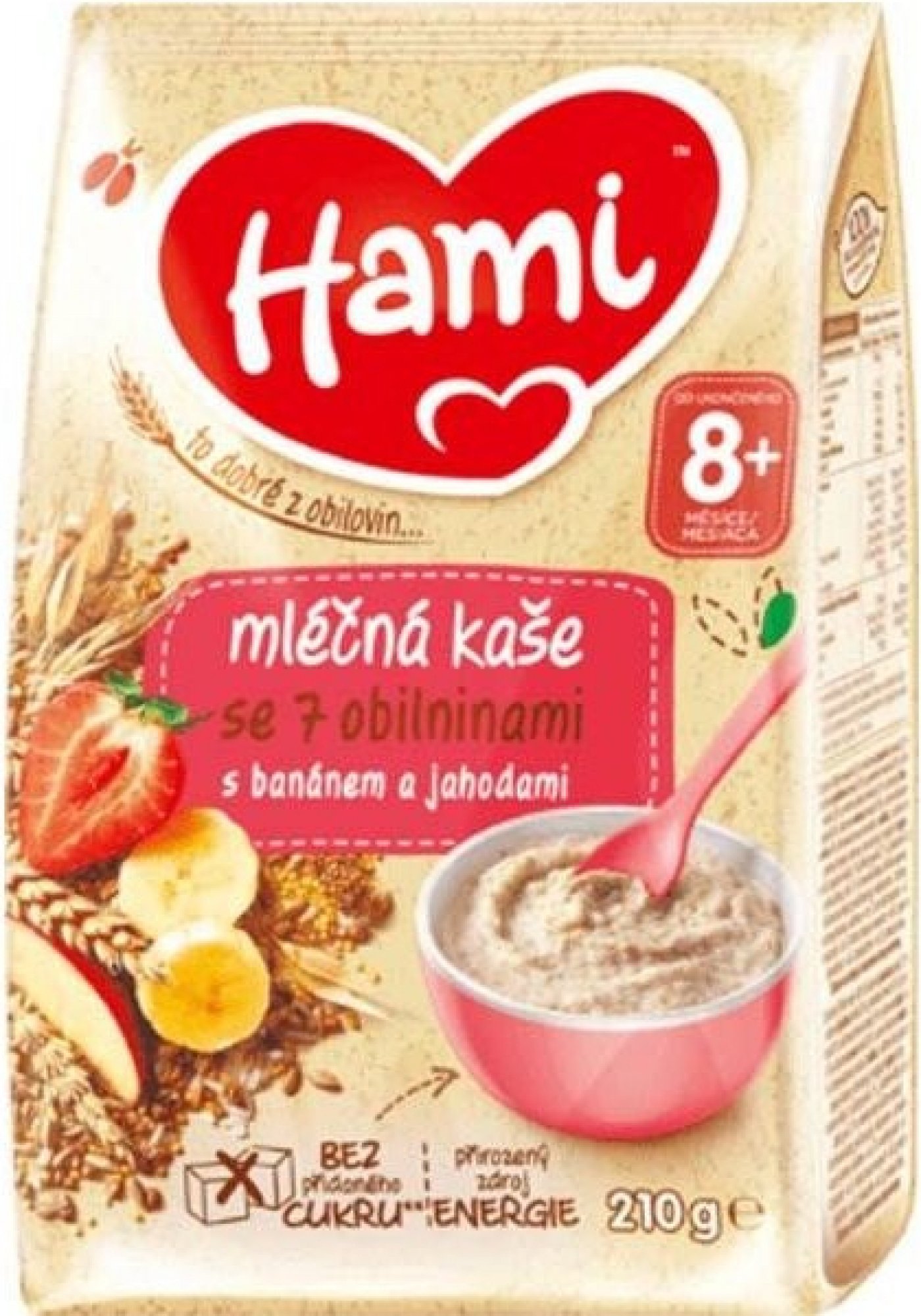 Hami ml.kaše se 7 obilninami banán jahody 210g