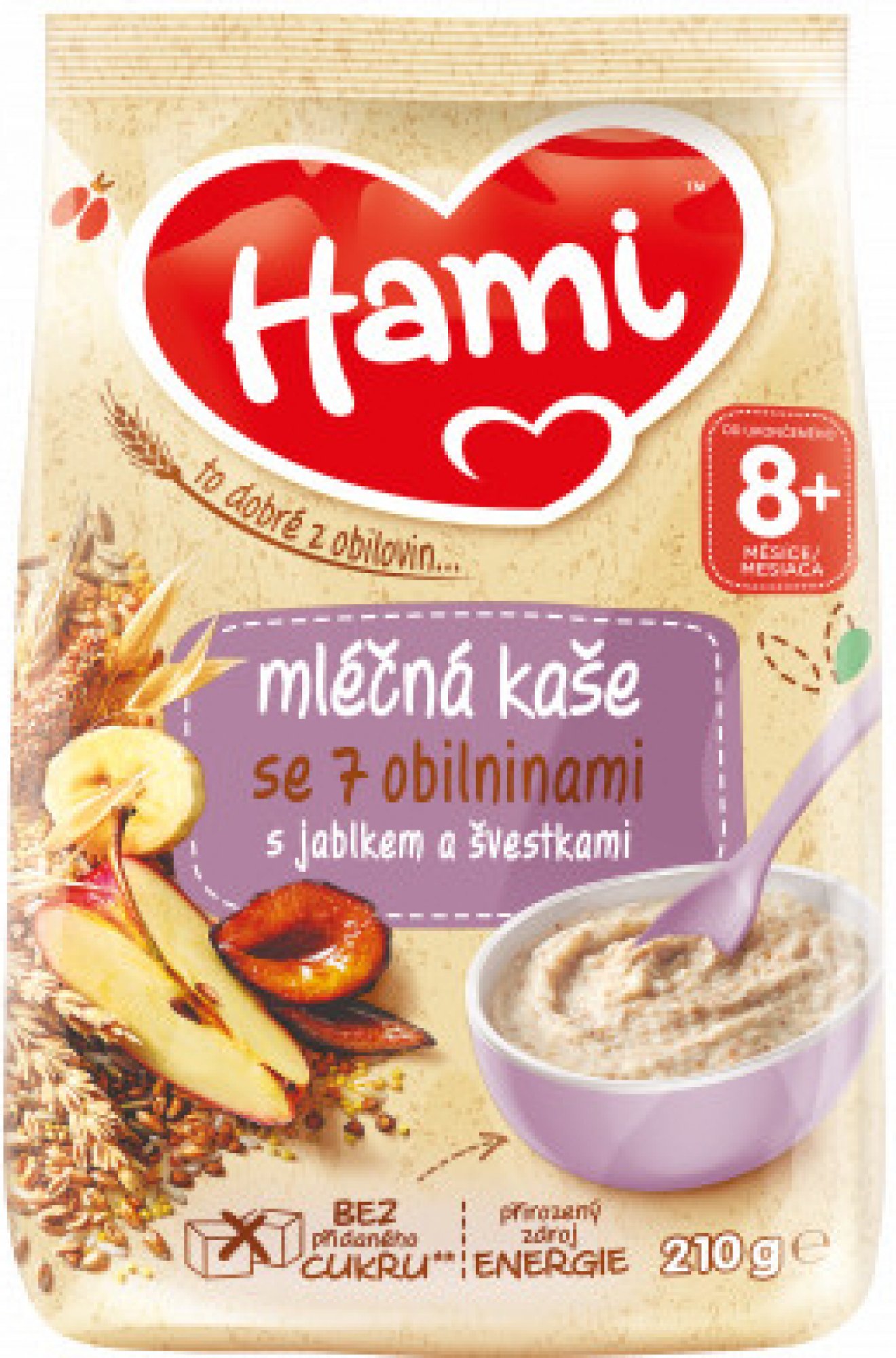 Hami ml.kaše se 7 oblinin. jablko a švestky 210g