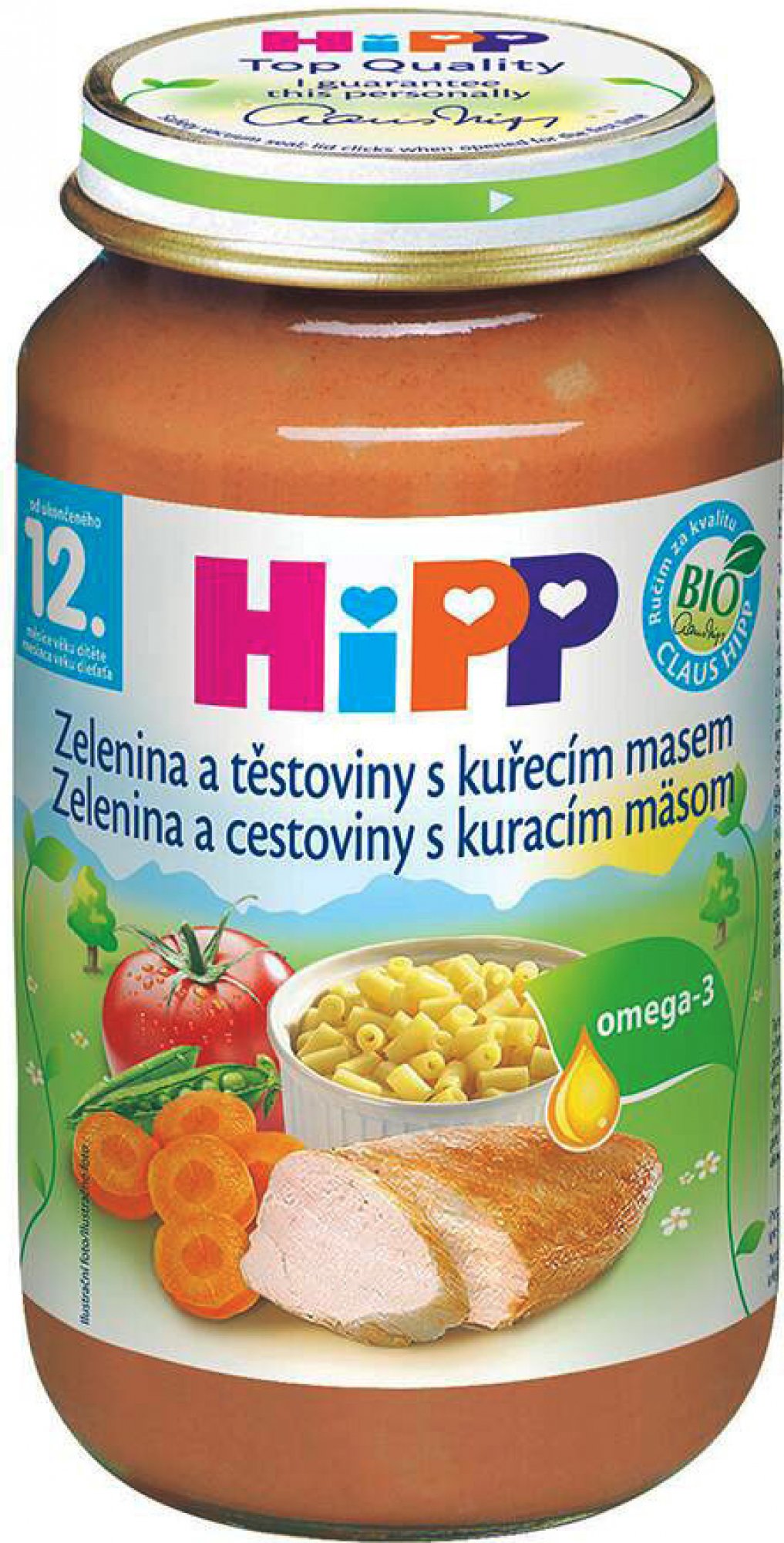 HiPP BIO zelenina s těstovinami a kuřetem 220 g