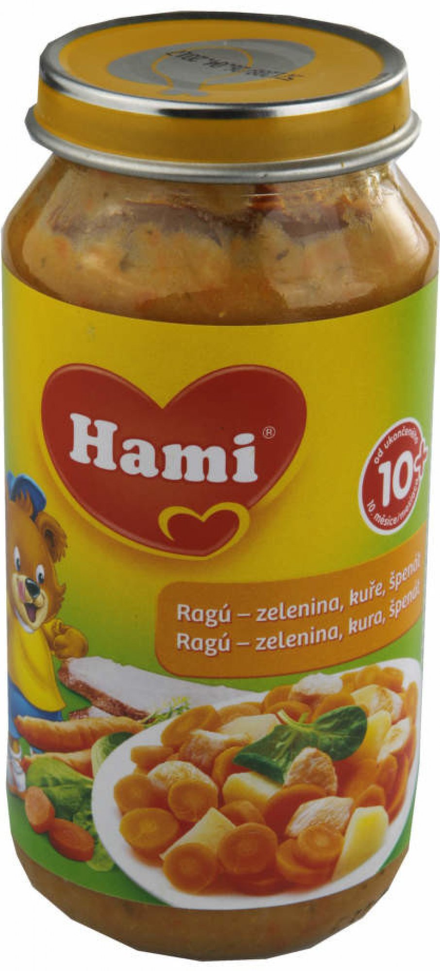 Hami brambory s kuřetem mrkví a jemným špenátem 250 g
