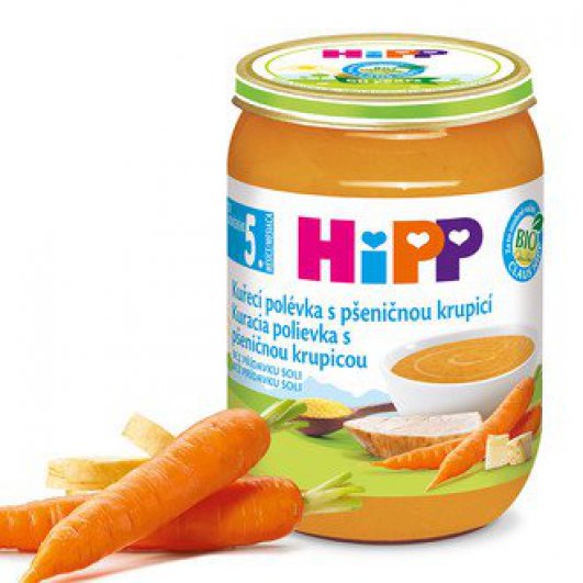 HiPP POLÉVKA BIO Kuřecí s pšeničnou krupicí 190g