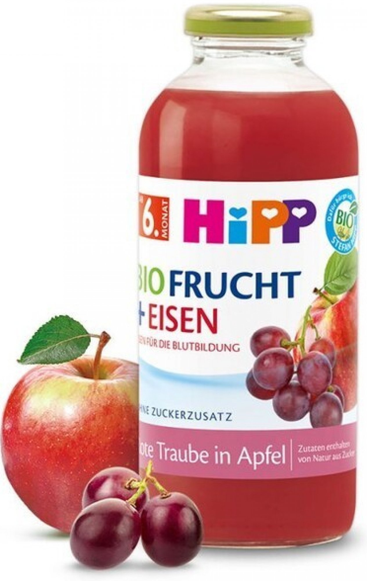 HiPP ŠŤÁVA BIO Jablko a červené hrozny 500ml