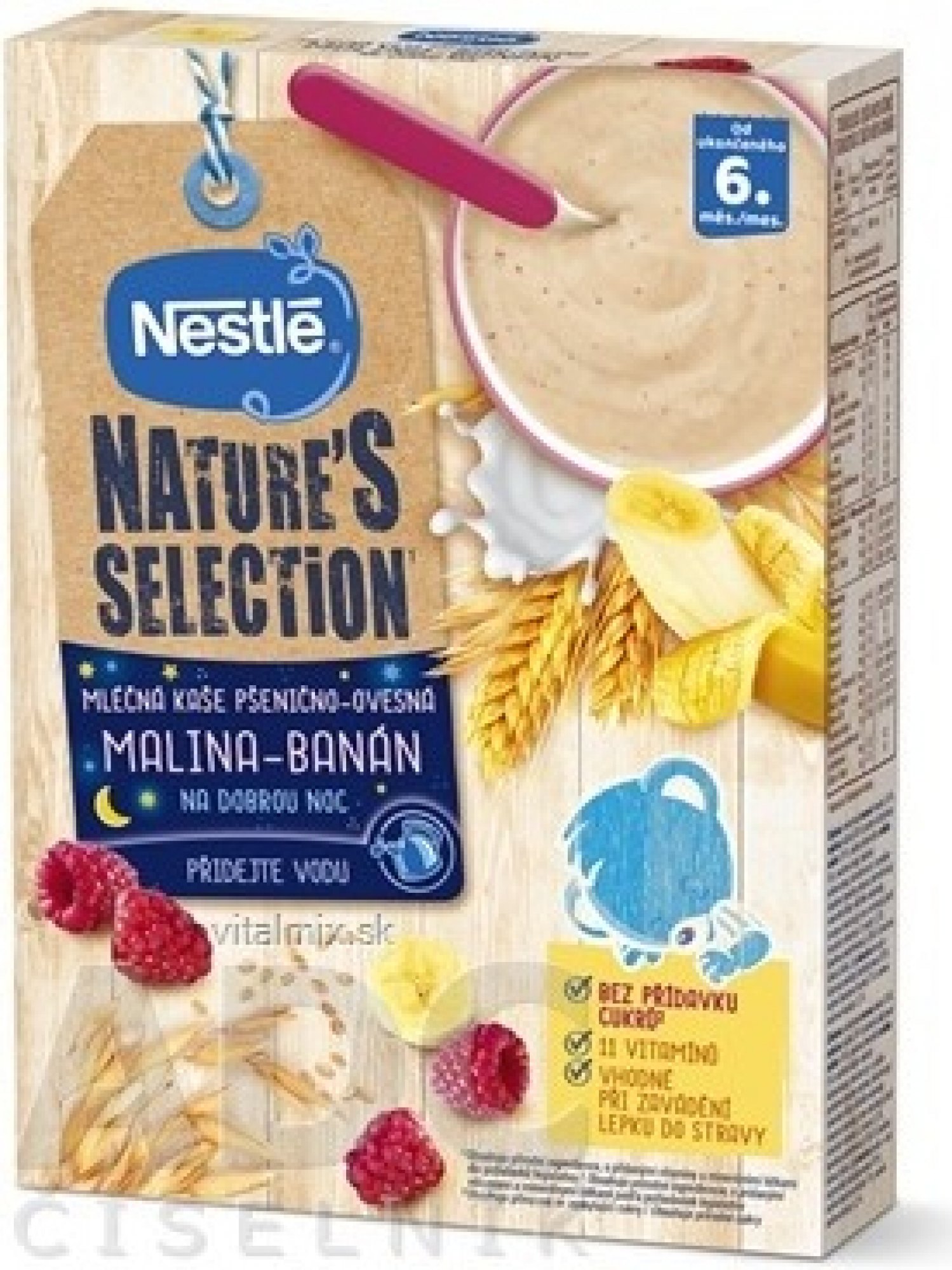NESTLÉ Mléčná kaše pšen.-oves.Malina-Banán 250g