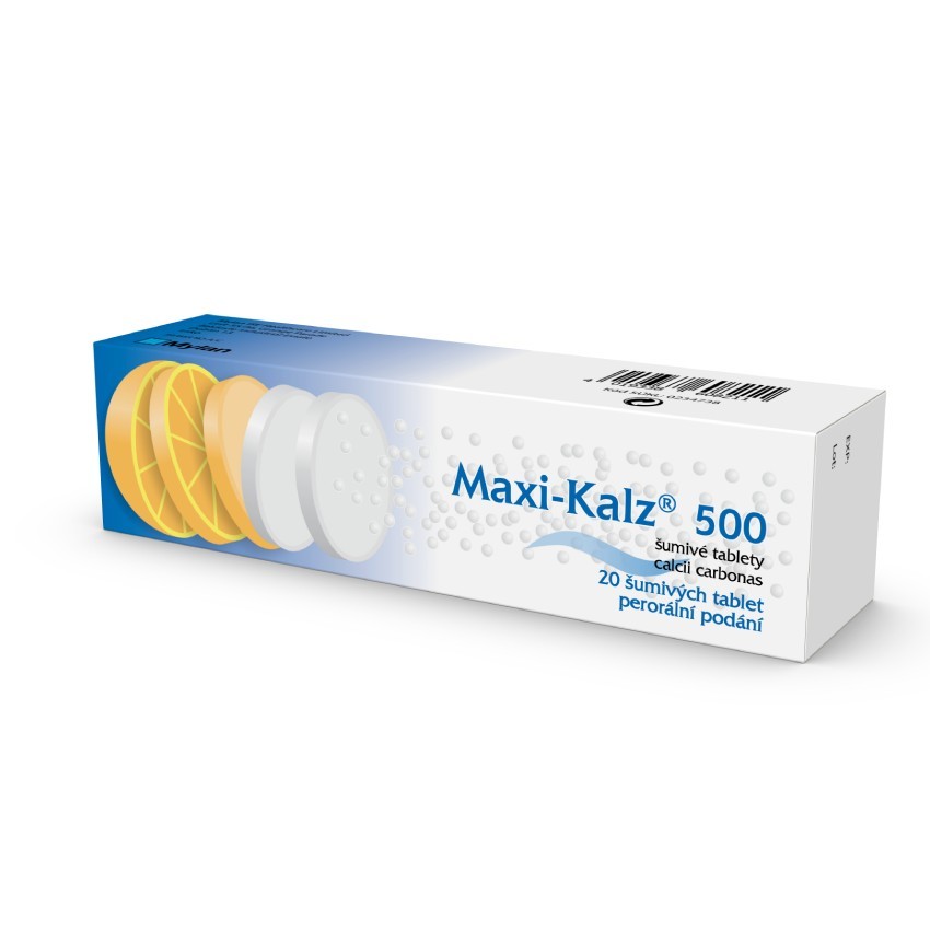 MAXI-KALZ 500MG šumivá tableta 20