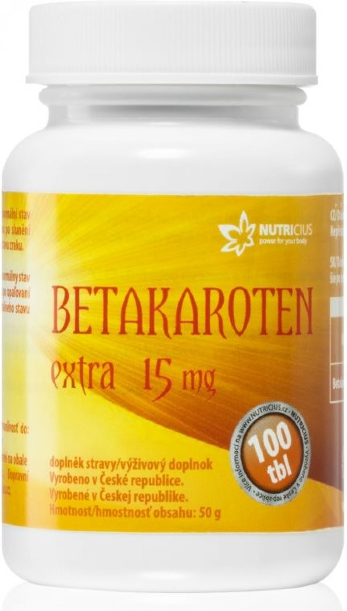 Nutricius Betakaroten Exra 15 mg 100 tablet