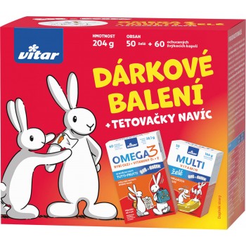 Vitar Kids Omega kapslí 60+Multivitamín želé 50ks