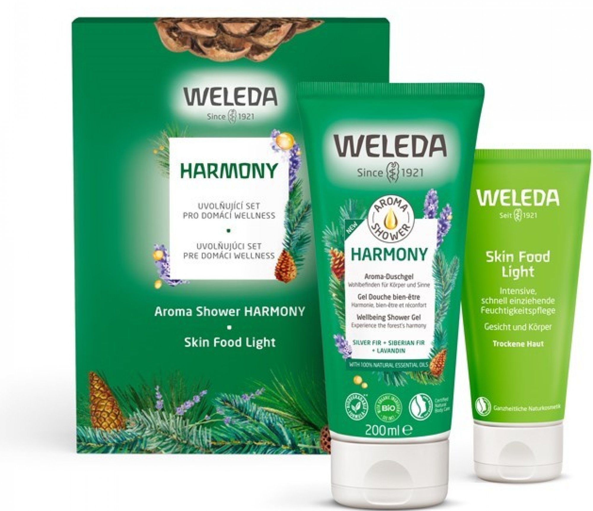 Weleda Aroma Harmony sprchový gel 200 ml + osvěžující krém 75 ml dárková sada