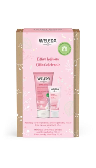 Weleda Citlivé hýčkání Mandlový sprchový krém pro citlivou pokožku 200 ml + krém na ruce senzitivní 50 ml dárková sada