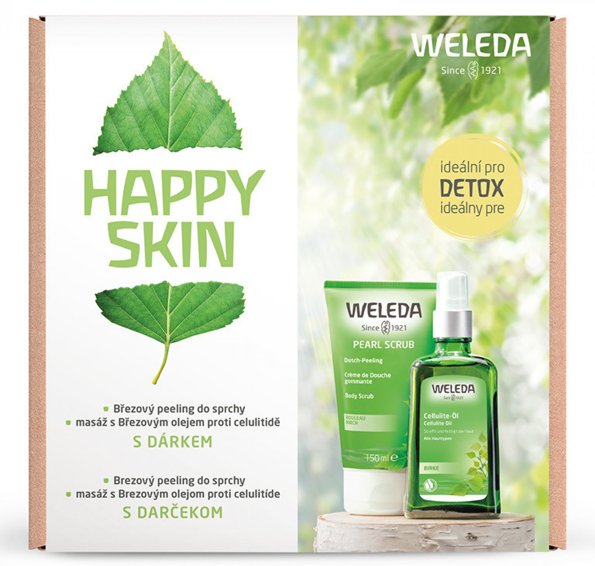 Weleda březový olej na celulitidu 100 ml + březový sprchový peeling 150 ml dárková sada