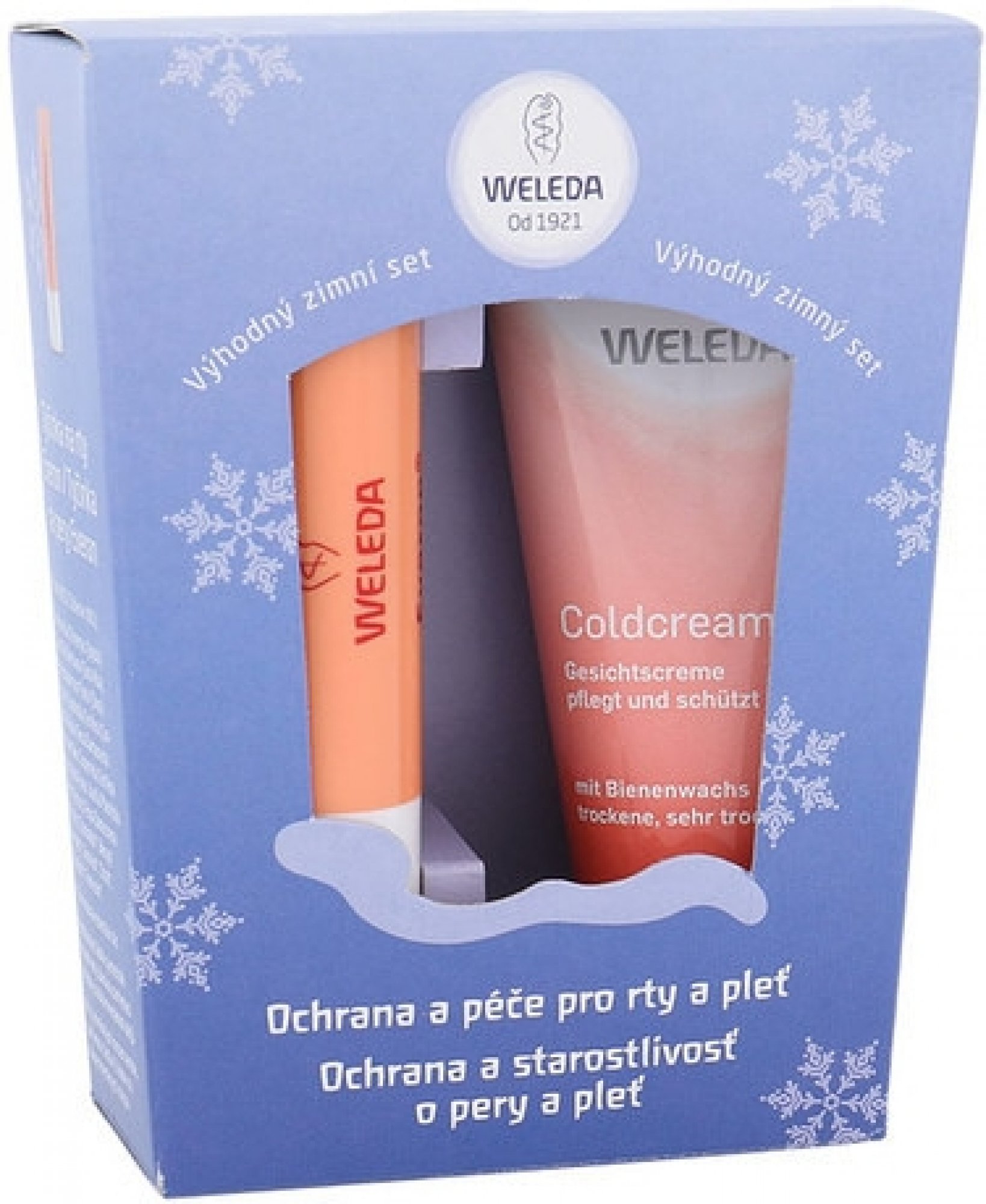 Weleda výživný krém Coldcream 30 ml + Tyčinka na rty Everon 4,8 g dárková sada