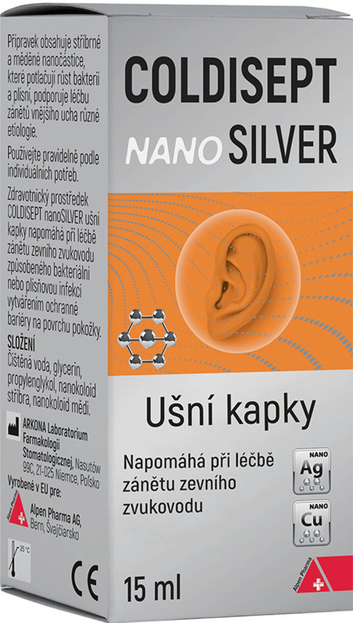 COLDISEPT Nanosilver ušní kapky 15 ml