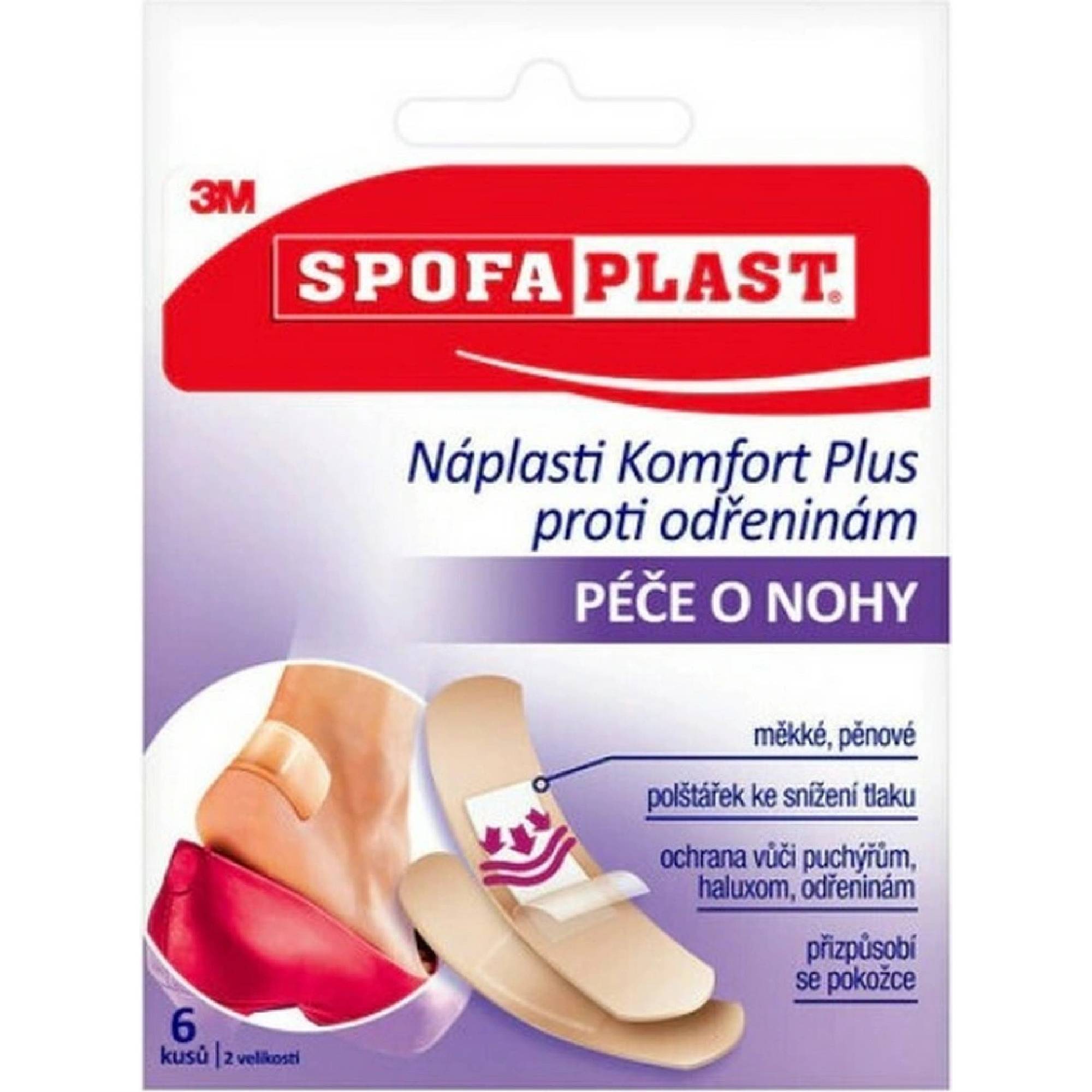 3M Spofaplast 187 Náplasti Komfort Plus pro odřeniny, 6 ks