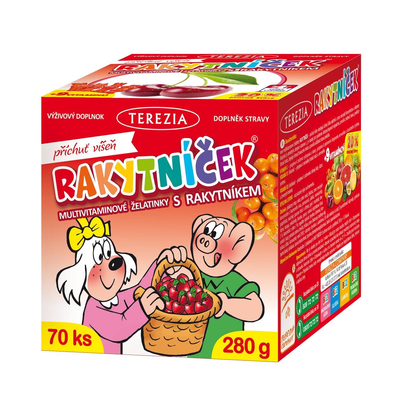 Rakytníček multivitamin.želatinky s rakyt. Višeň 70ks