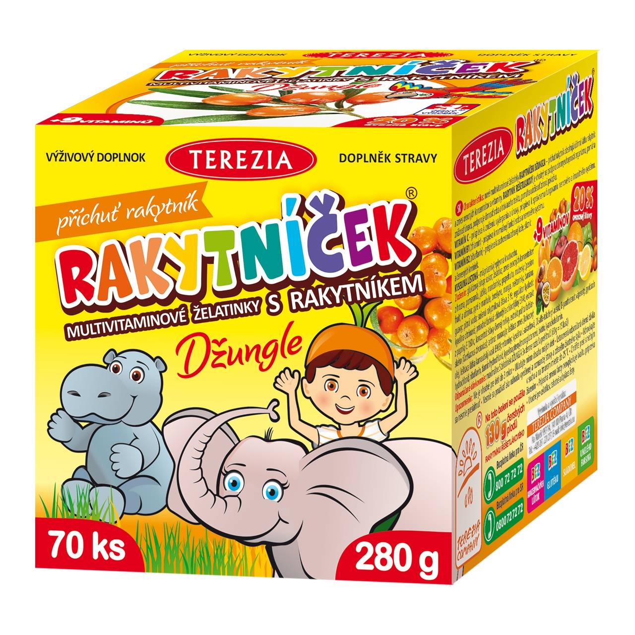 Rakytníček mutlivitamin.želatinky s rakytník.DŽUNGLE 70ks