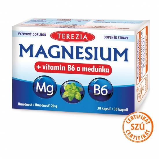 Terezia Magnesium + vitamin B6 a meduňka 30 kapslí