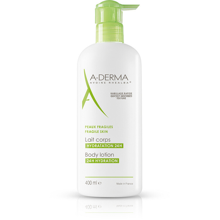 A-Derma Original Care hydratační tělové mléko (Softens and Moisturises 24h, with Pump) 400 ml