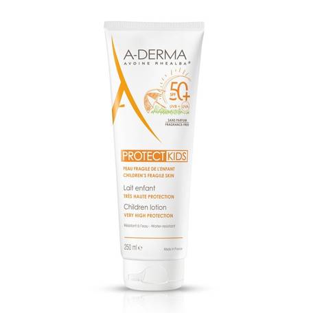 A-Derma Protect Kids ochranné opalovací mléko SPF50+ 250 ml
