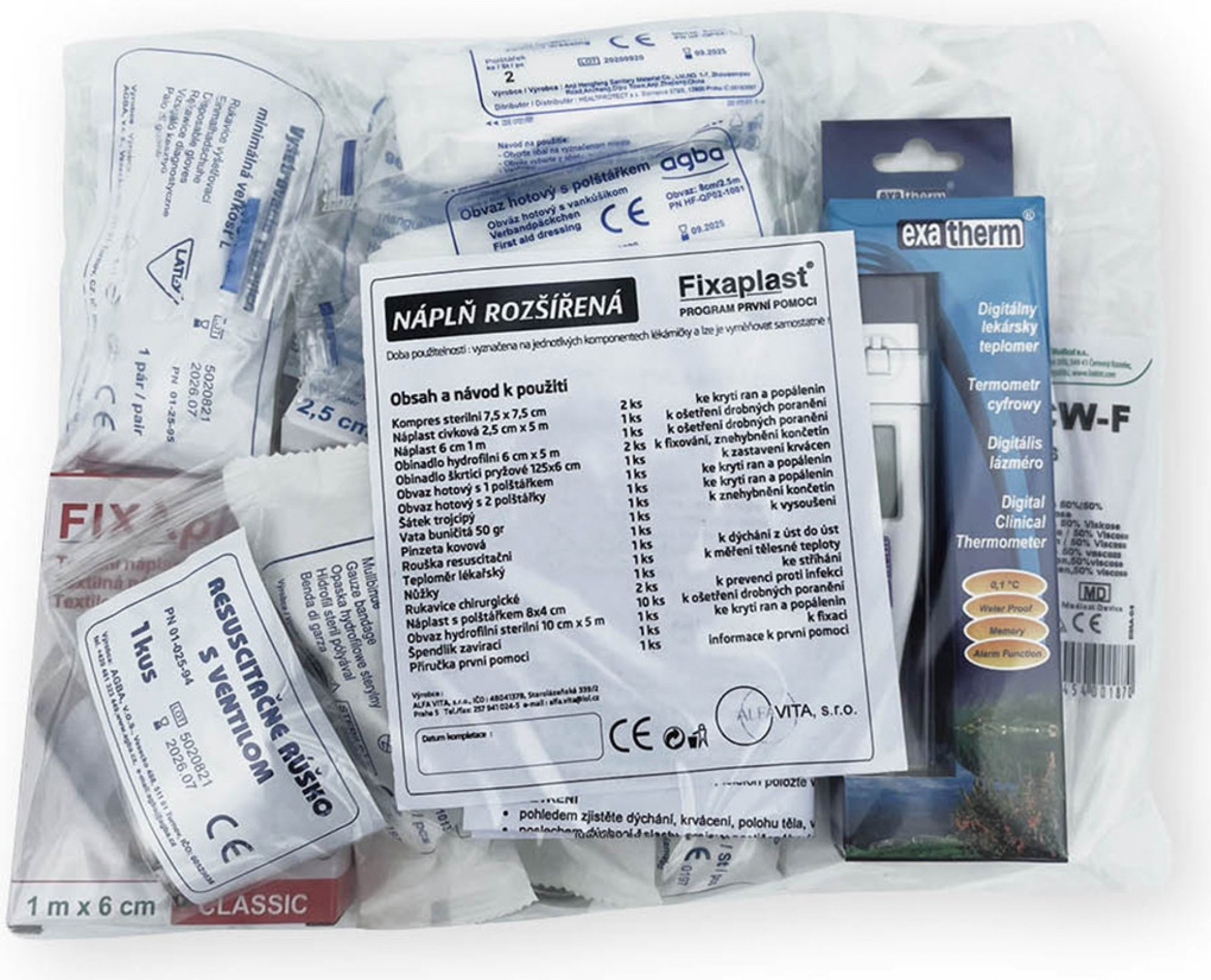 ALFA lékárnička náplň rozšířená do 20 osob