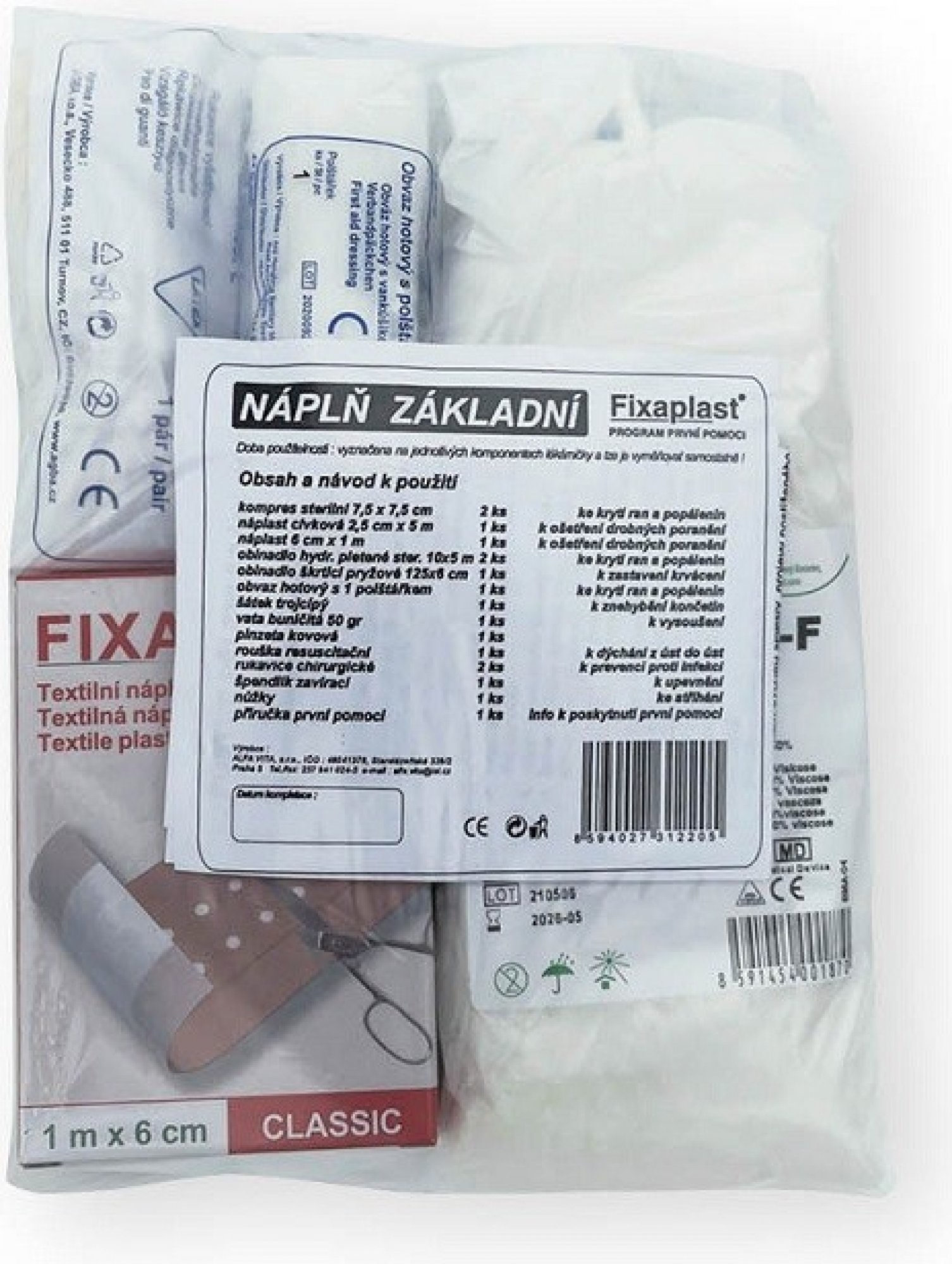 ALFA lékárnička náplň základní do 10 osob