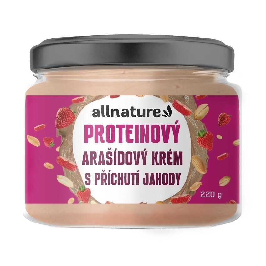 Allnature Arašíd. protein krém příchuť jahoda 220g