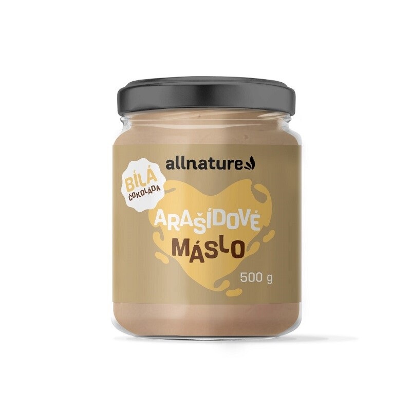 Allnature Arašídové máslo s bílou čokoládou 500g