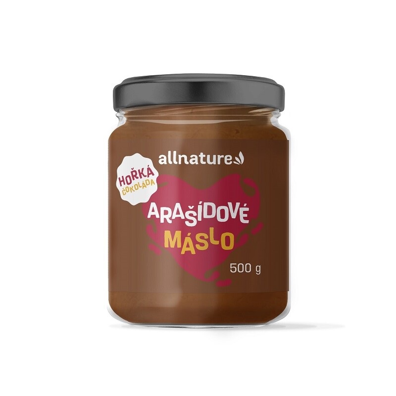 Allnature Arašídové máslo s hořkou čokoládou 500g