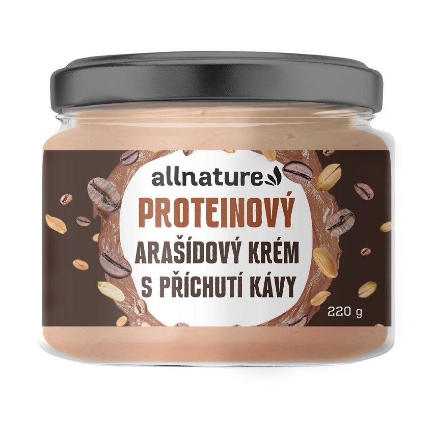 Allnature Arašídový protein krém příchuť káva 220g