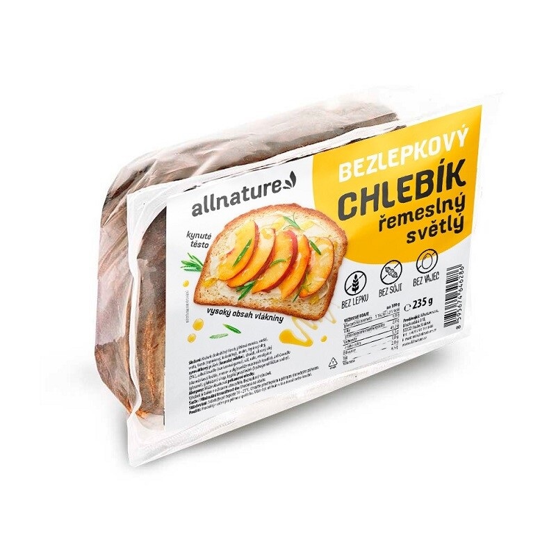 Allnature Bezlepkový chlebík řemeslný světlý 235g