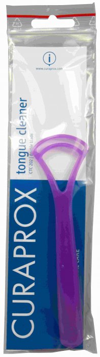 Curaprox CTC 202 škrabka na jazyk dvoučepelová široká barva: fialová