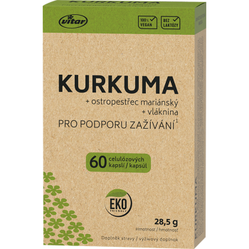 Vitar Kurkuma+ostropestřec EKO 60 kapslí