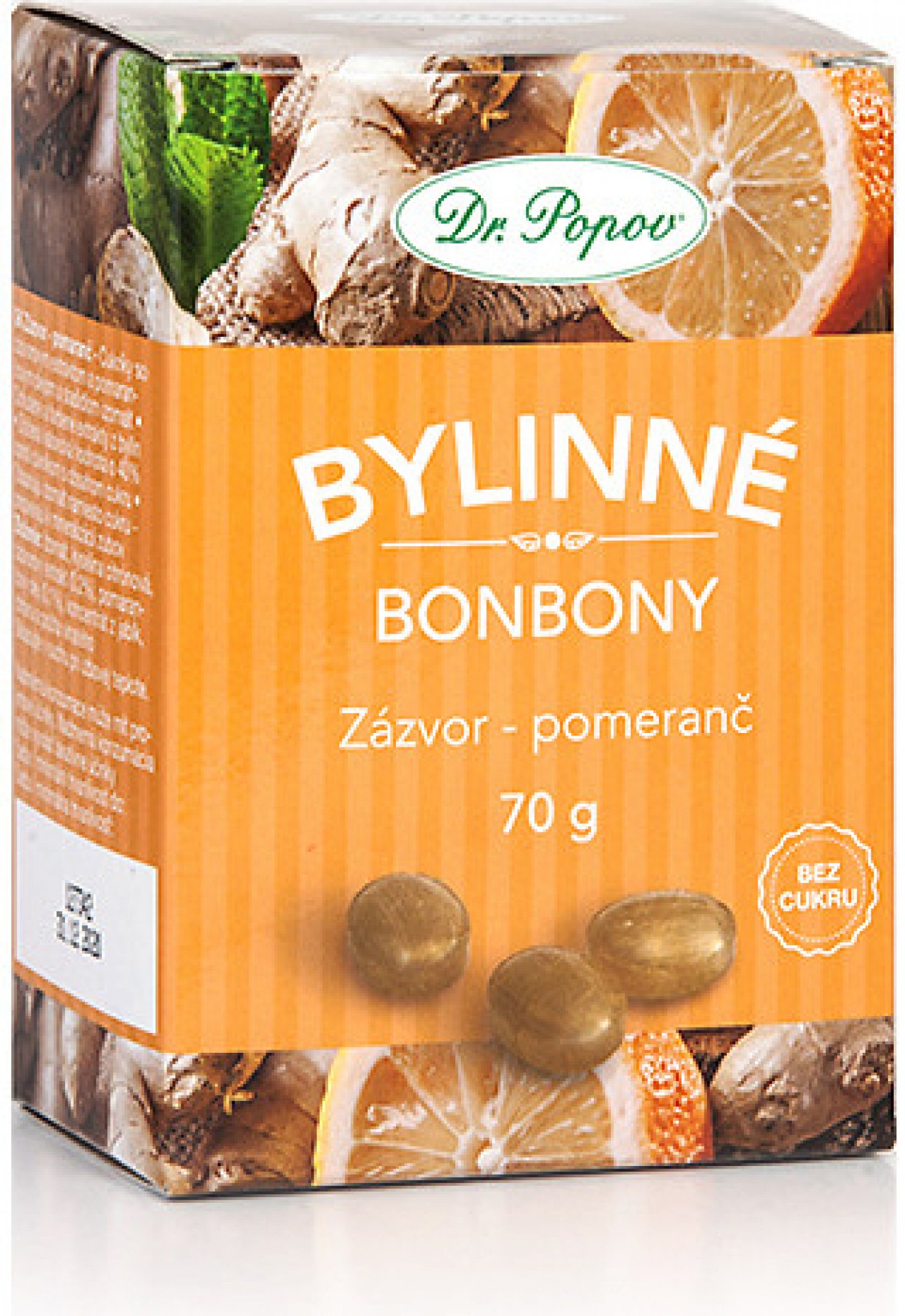 Dr.Popov Bonbony Zázvor a pomeranč 70 g