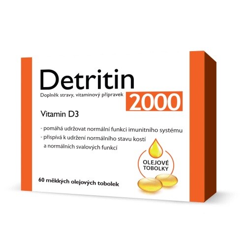 Detritin Vitamin D3 2000 IU 90+30 měkkých tobolek