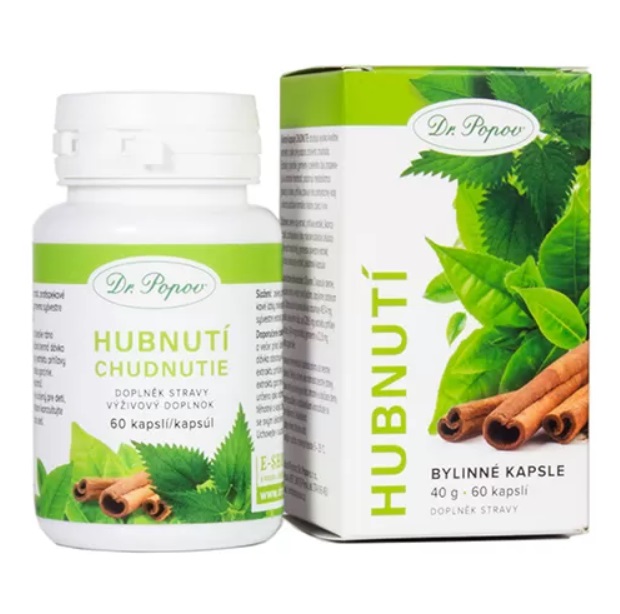 Dr. Popov Hubnutí bylina + extrakt 60 kapslí expirace 9/2025