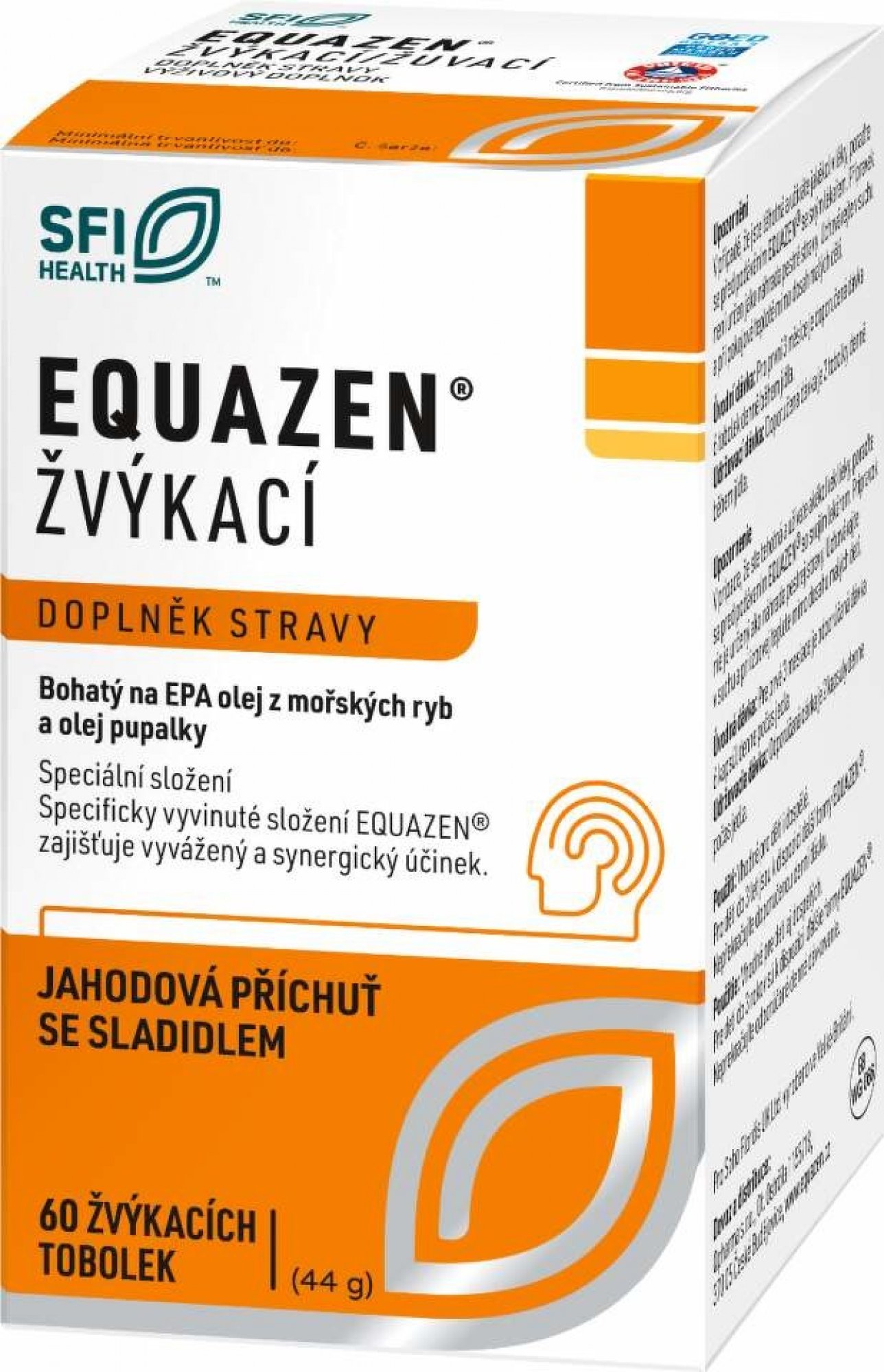 Equazen s jahodovou příchutí 60 žvýkacích tobolek
