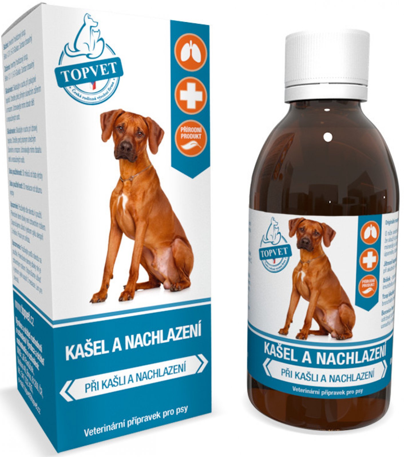 Topvet sirup na kašel a nachlazení pro psy 200 ml