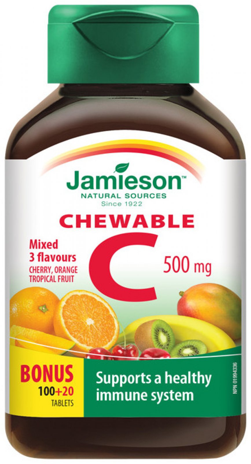 Jamieson Vitamín C 500 mg 3 ovocné přích. 120 tablet