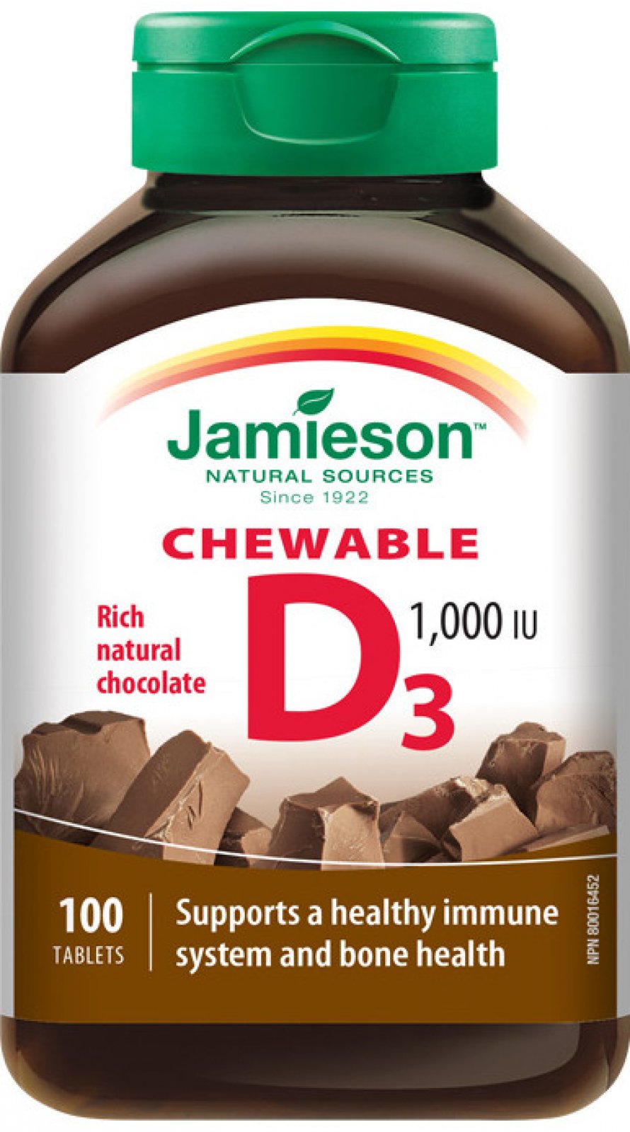 Jamieson Vitamín D3 1000 IU čokoláda 100 tablet