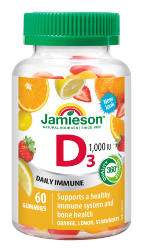 JAMIESON Vitamín D3 1000 IU želat.pastilky 60ks